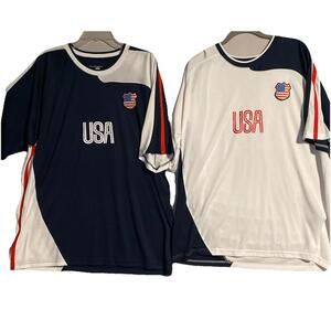 USA Soccer Jerseys Shirts Lot Of 2 Challenger Teamwear Mens Large Home & Away